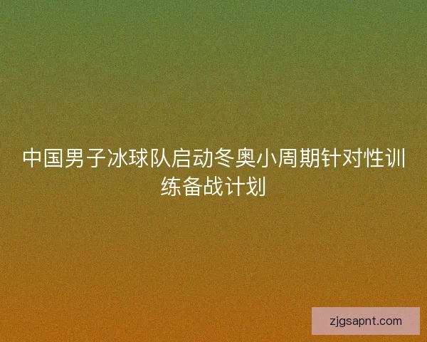 中国男子冰球队启动冬奥小周期针对性训练备战计划